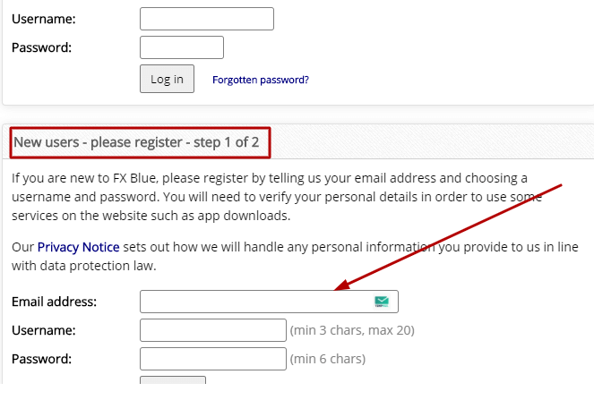 how to register on fxblue